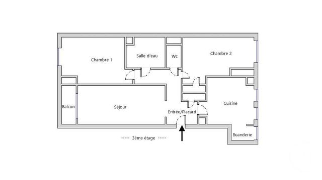 Appartement F3 &agrave; vendre - 3 pi&egrave;ces - 54,82 m2 - Paris - 75020 - ILE-DE-FRANCE