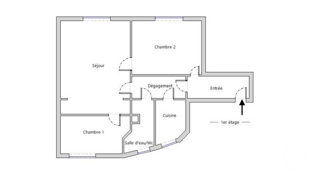 Appartement F3 à vendre - 3 pièces - 55 m2 - Paris - 75012 - ILE-DE-FRANCE
